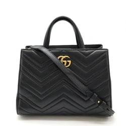 GUCCI GG Marmont handbag shoulder bag quilted leather black 448054