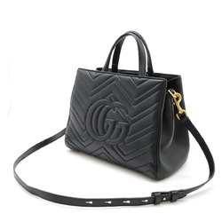 GUCCI GG Marmont handbag shoulder bag quilted leather black 448054