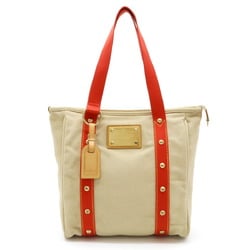 LOUIS VUITTON Louis Vuitton Antigua Line Cabas MM Tote Bag Shoulder Beige Red M40035