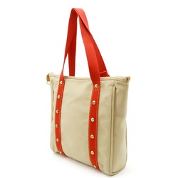 LOUIS VUITTON Louis Vuitton Antigua Line Cabas MM Tote Bag Shoulder Beige Red M40035