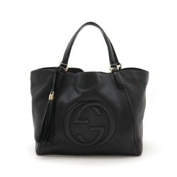 GUCCI Soho Cellarius Tassel Tote Bag Shoulder Leather Black 282309