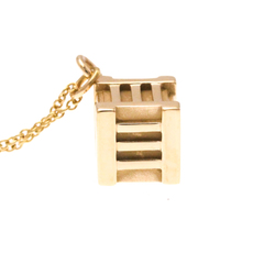 Tiffany Atlas Cube Necklace Pink Gold (18K) No Stone Women,Men Fashion Pendant Necklace (Pink Gold)