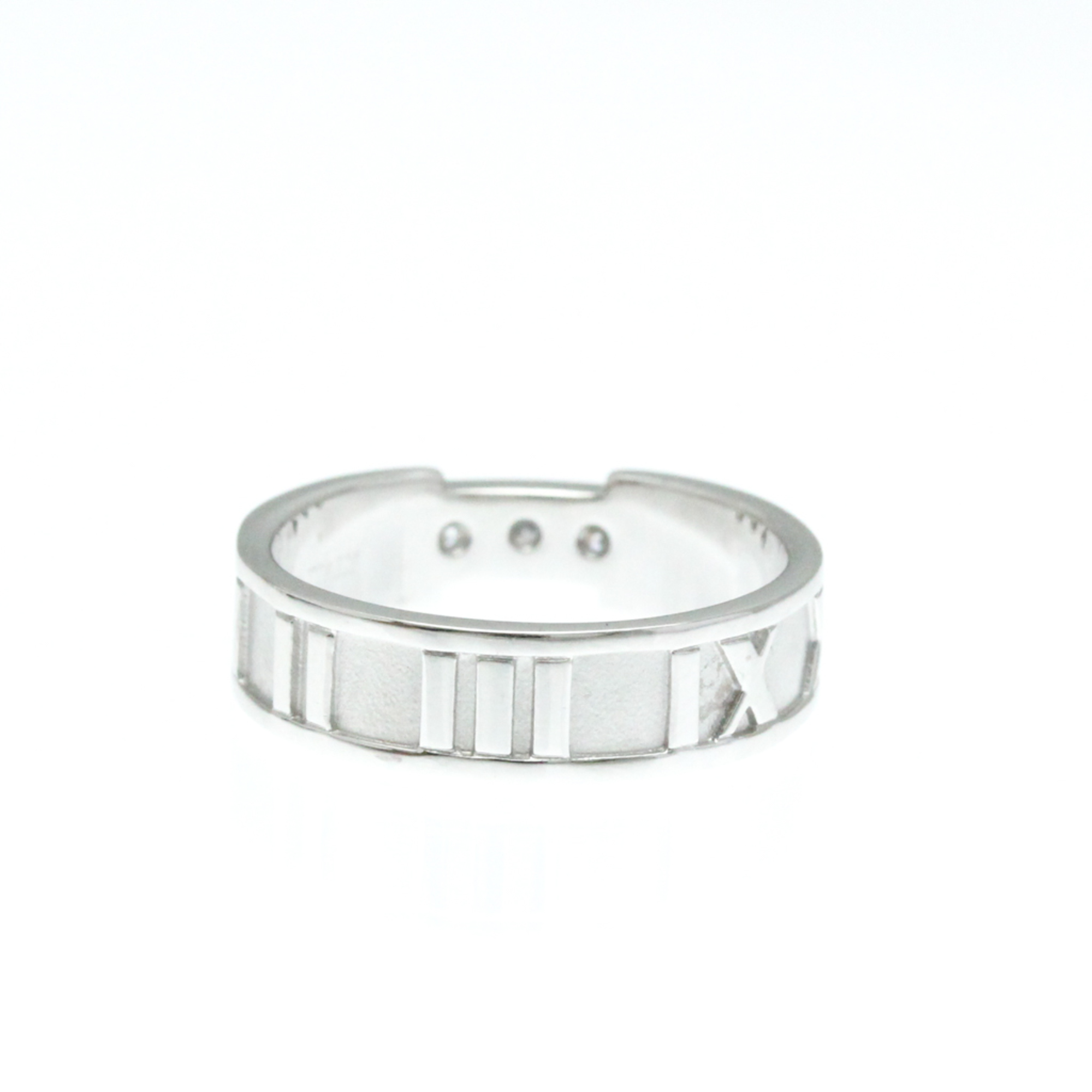 Tiffany Atlas White Gold (18K) Fashion Diamond Band Ring Silver