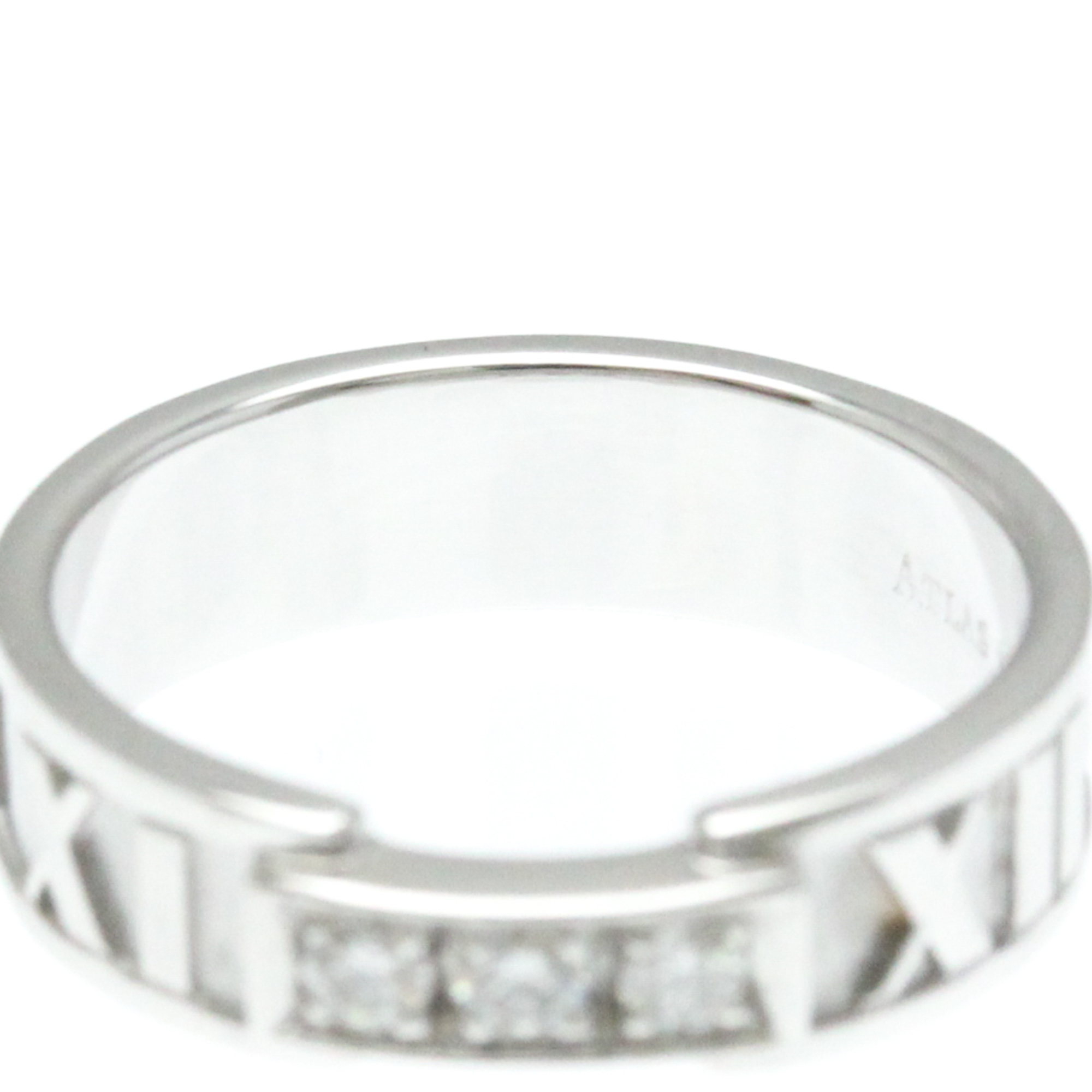 Tiffany Atlas White Gold (18K) Fashion Diamond Band Ring Silver