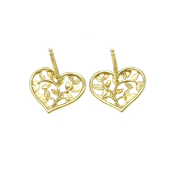 Tiffany Olive Heart Earrings No Stone Yellow Gold (18K) Stud Earrings Gold