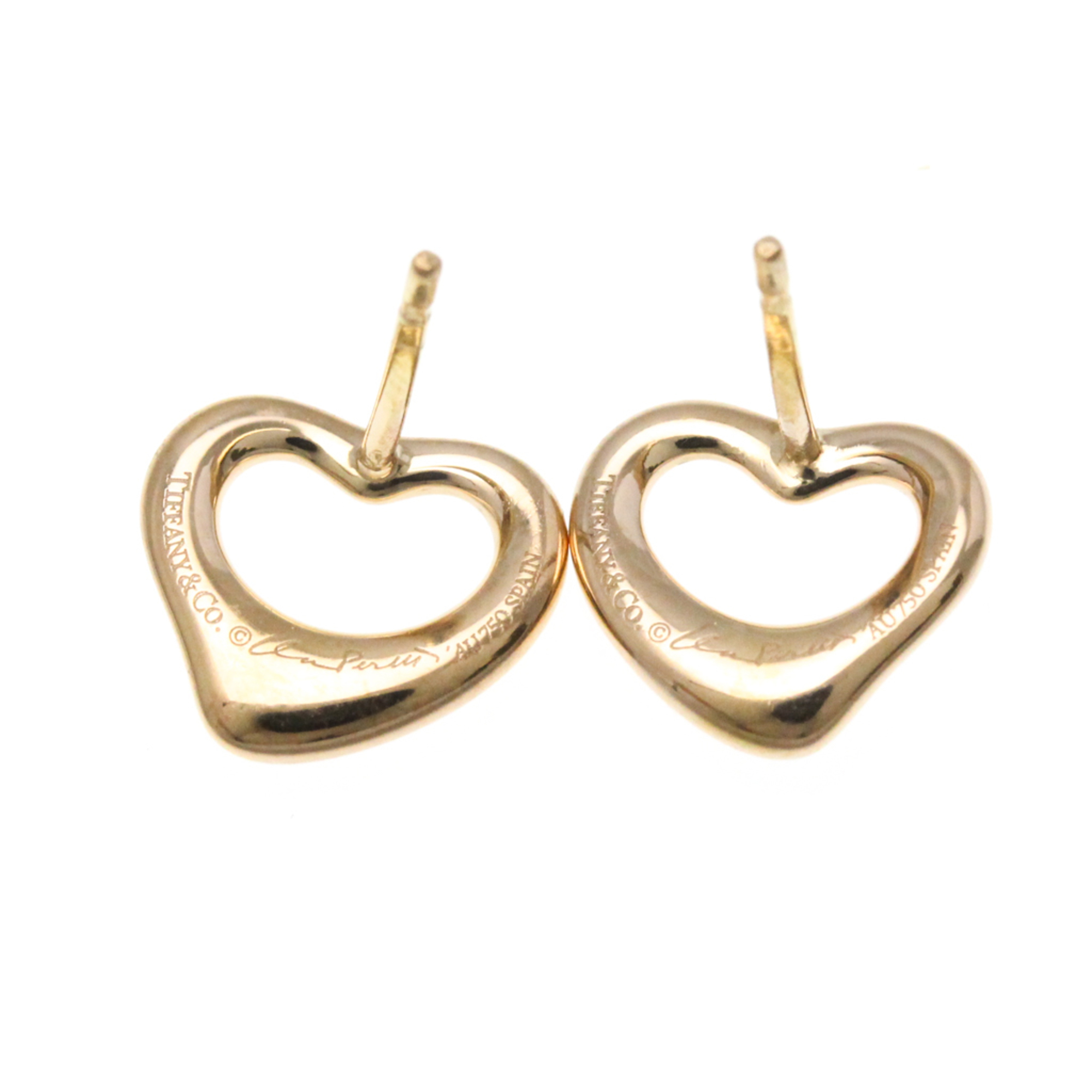 Tiffany Open Heart No Stone Pink Gold (18K) Stud Earrings Pink Gold