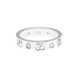 Gucci Icon White Gold (18K) Fashion Diamond Band Ring Silver