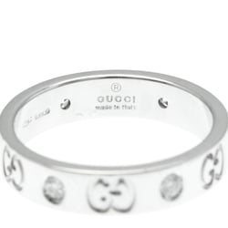 Gucci Icon White Gold (18K) Fashion Diamond Band Ring Silver