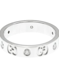 Gucci Icon White Gold (18K) Fashion Diamond Band Ring Silver