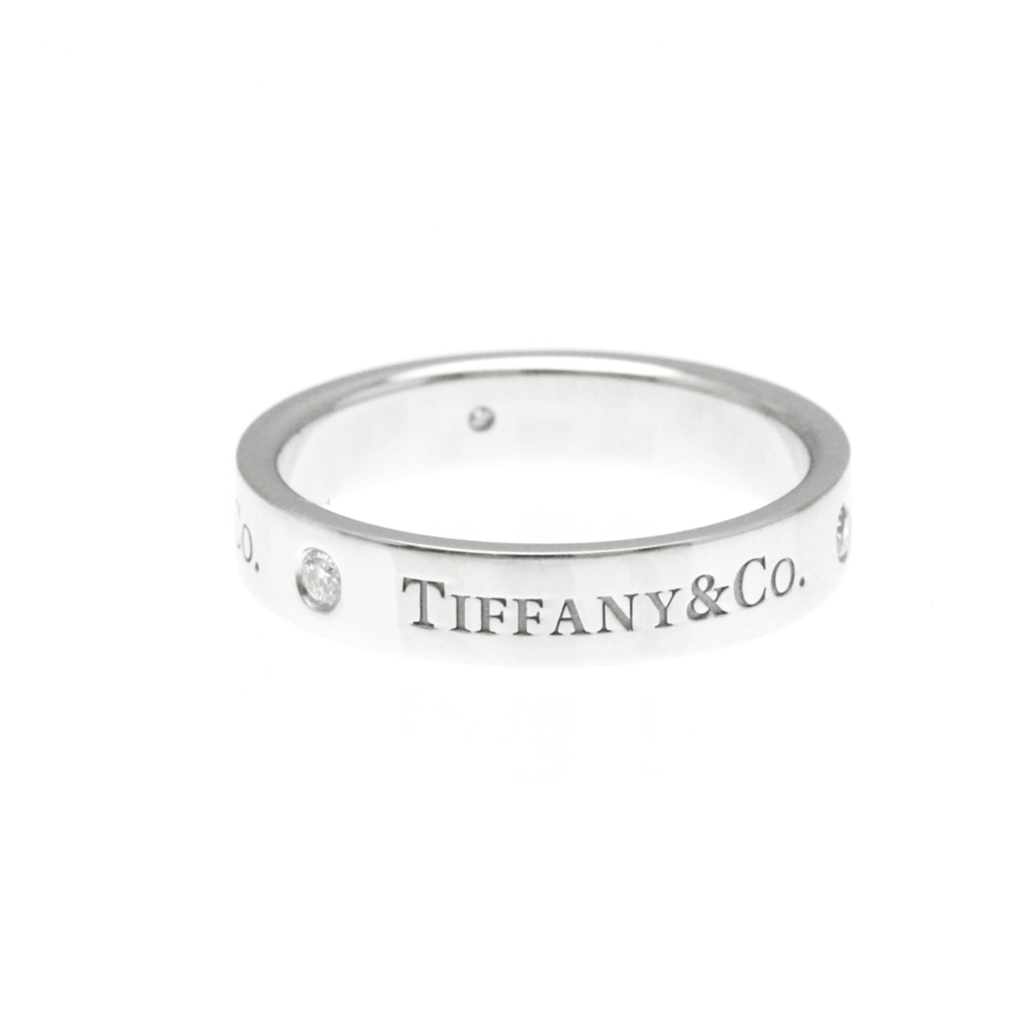 Tiffany Flat Band Ring Platinum Fashion Diamond Band Ring Silver