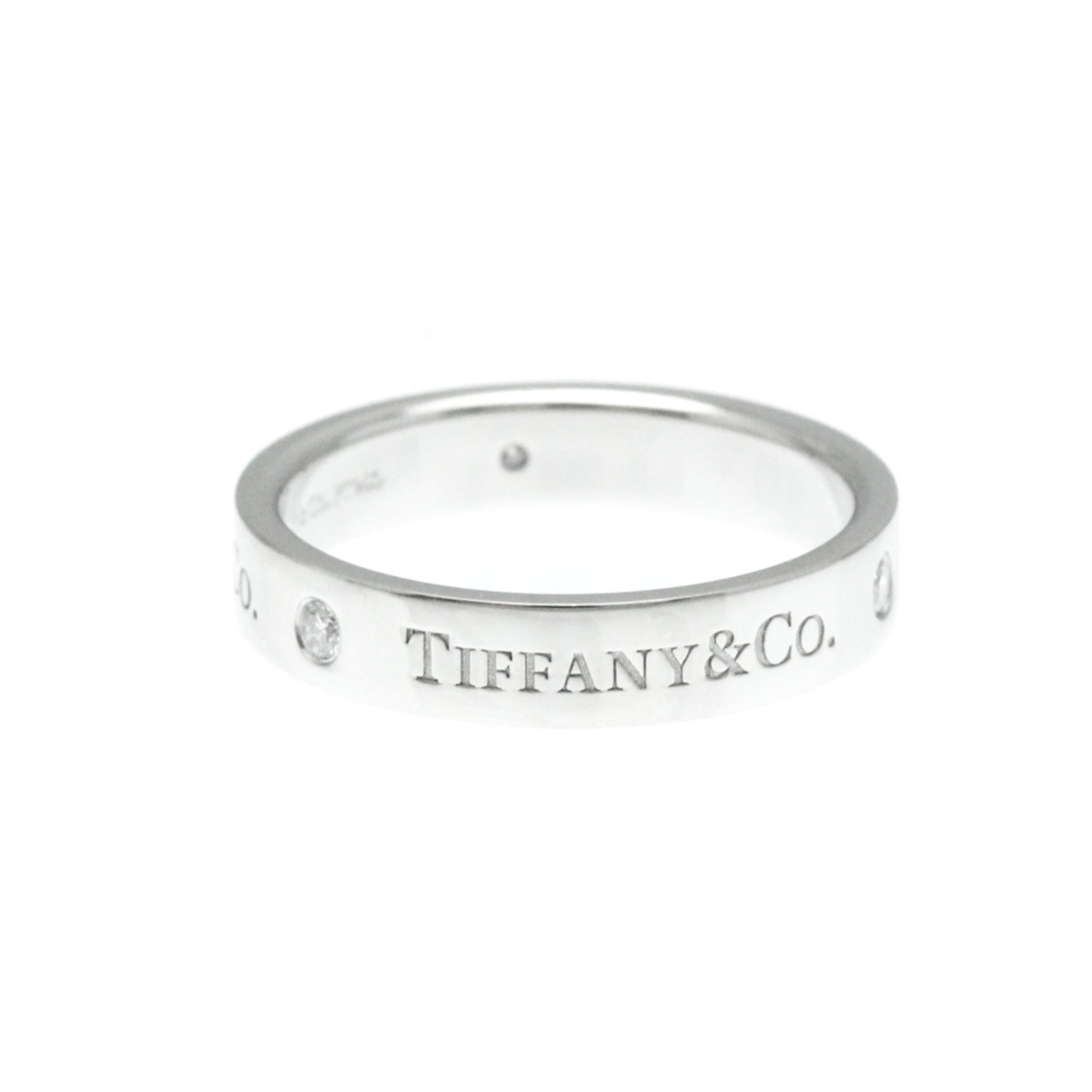 Tiffany Flat Band Ring Platinum Fashion Diamond Band Ring Silver