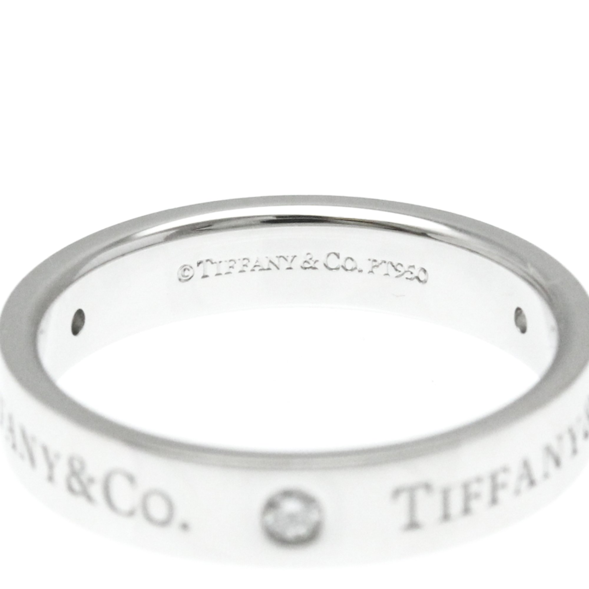 Tiffany Flat Band Ring Platinum Fashion Diamond Band Ring Silver