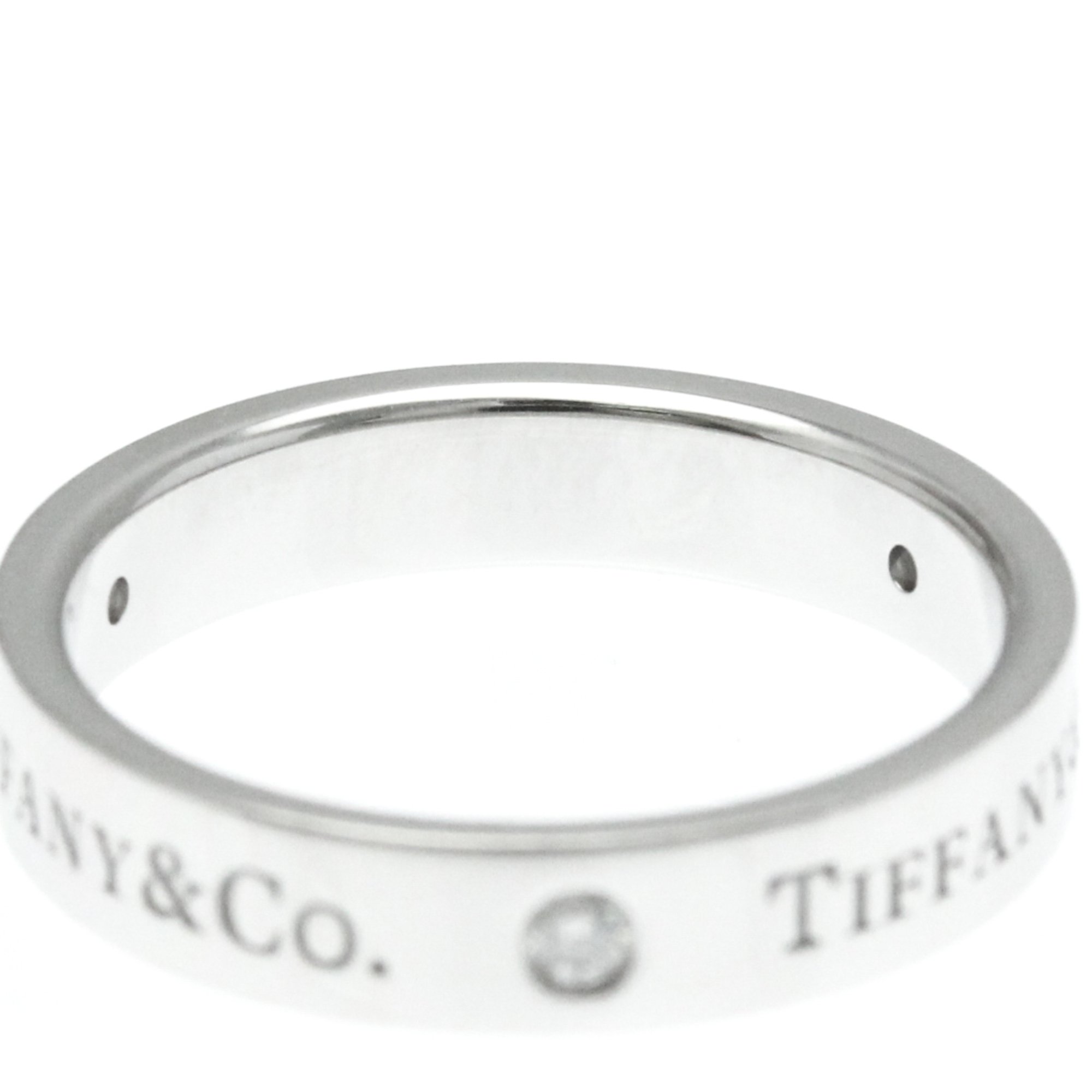 Tiffany Flat Band Ring Platinum Fashion Diamond Band Ring Silver