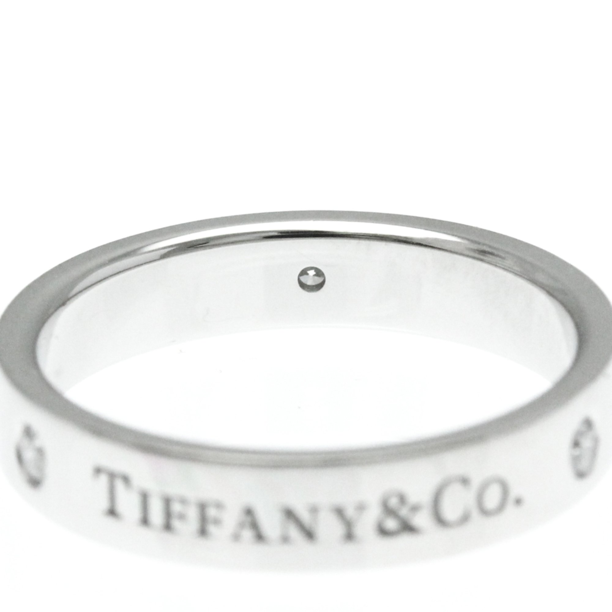 Tiffany Flat Band Ring Platinum Fashion Diamond Band Ring Silver