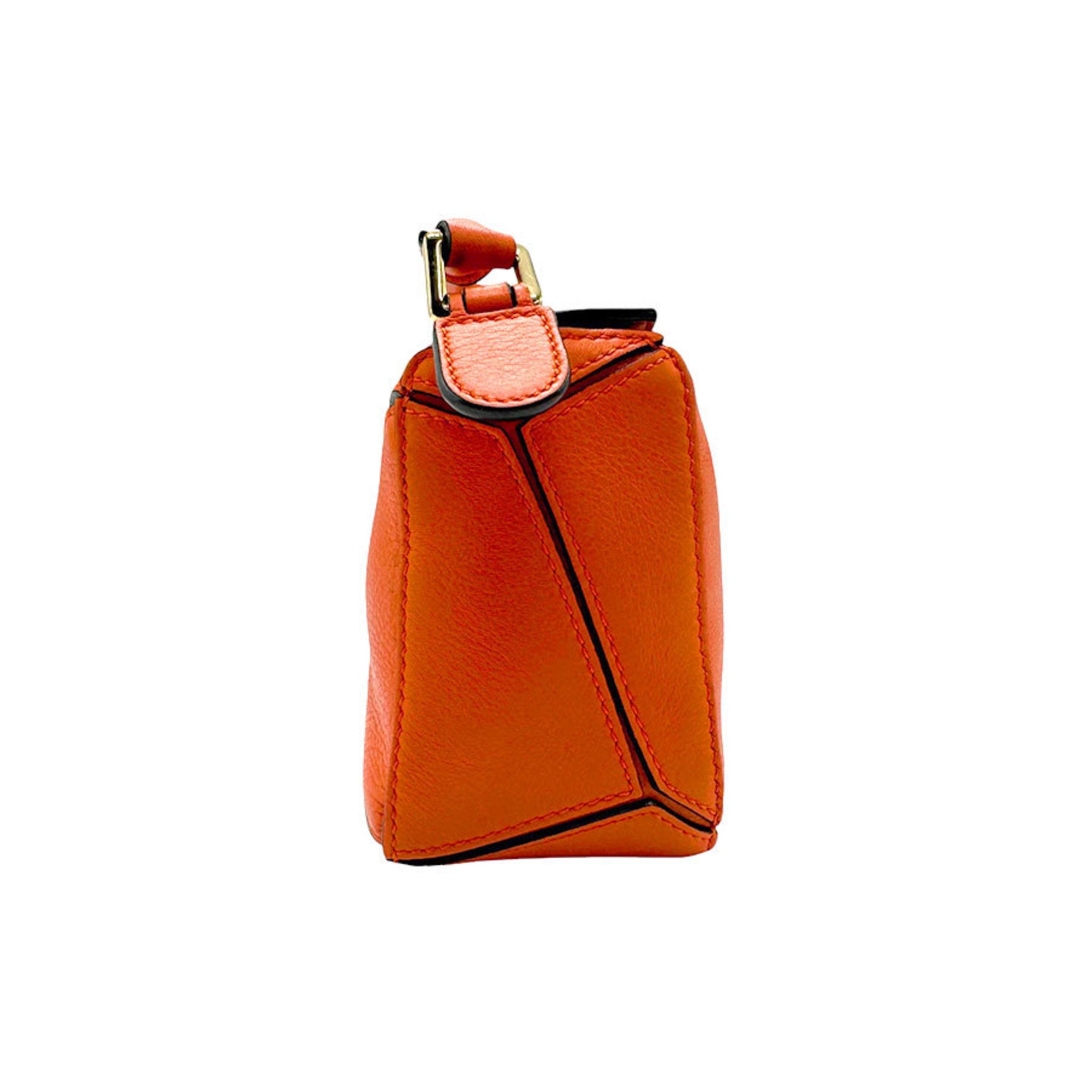 LOEWE Handbag Puzzle Leather Orange Women's n0435