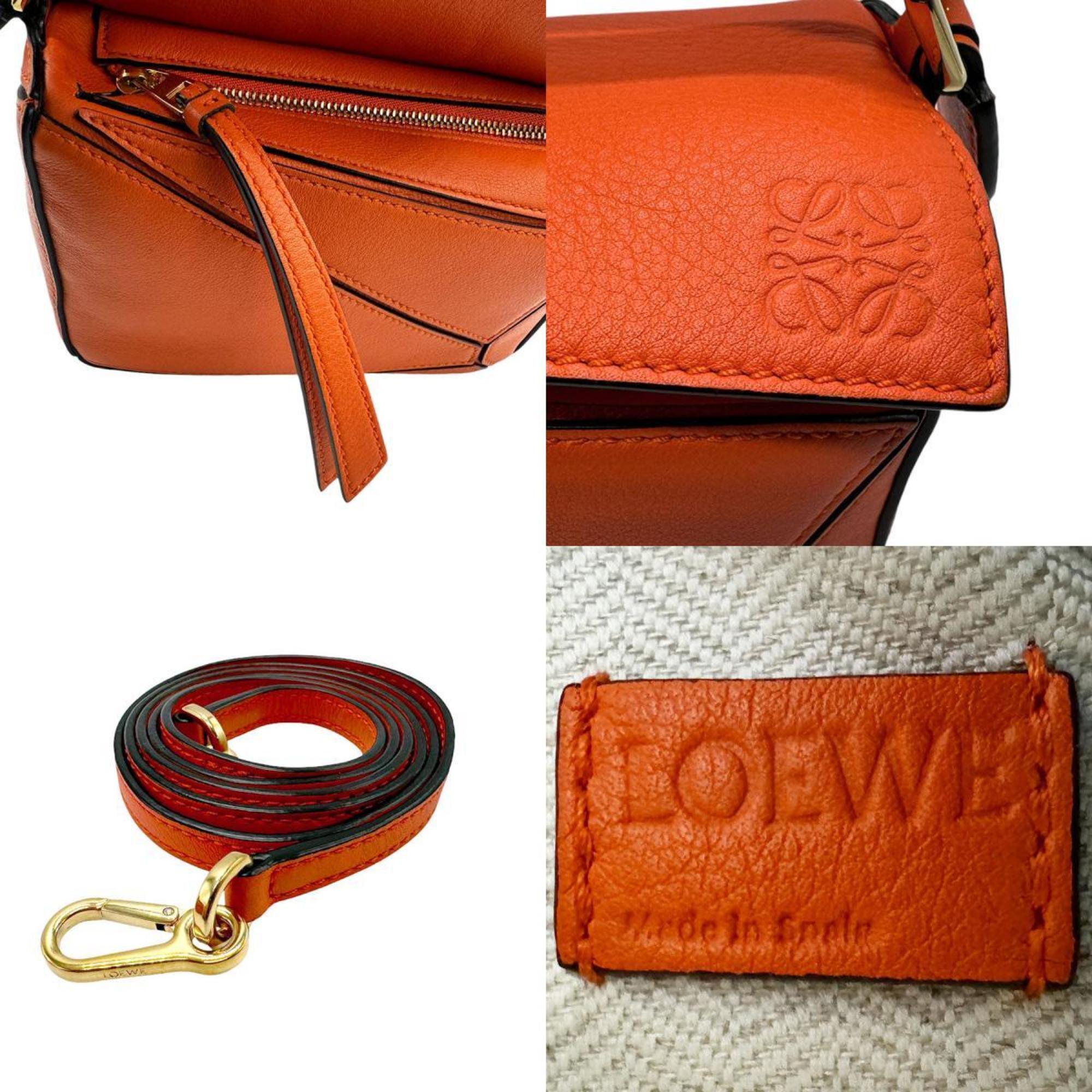 LOEWE Handbag Puzzle Leather Orange Women's n0435