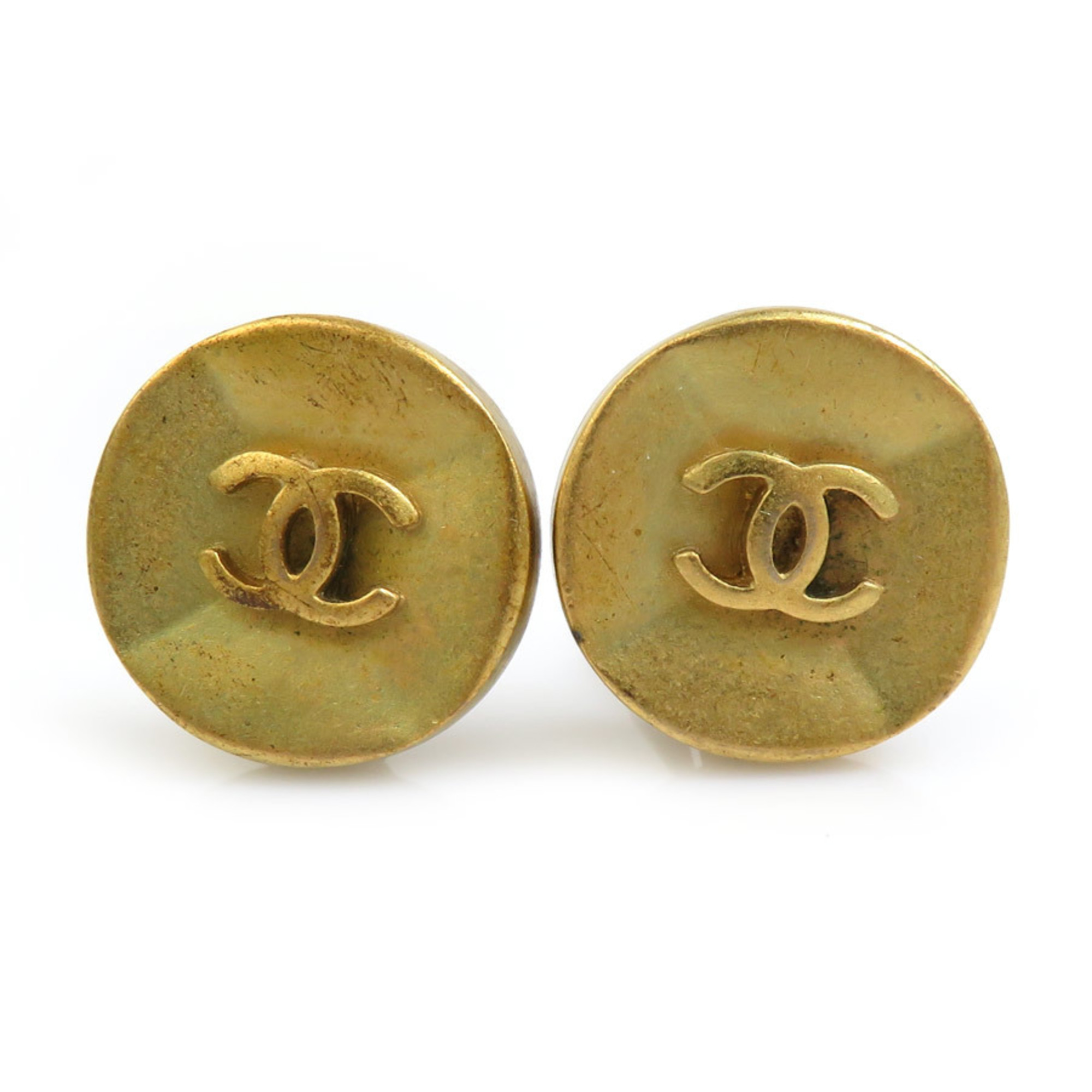 CHANEL Coco Mark Metal Gold Earrings for Women e59307a