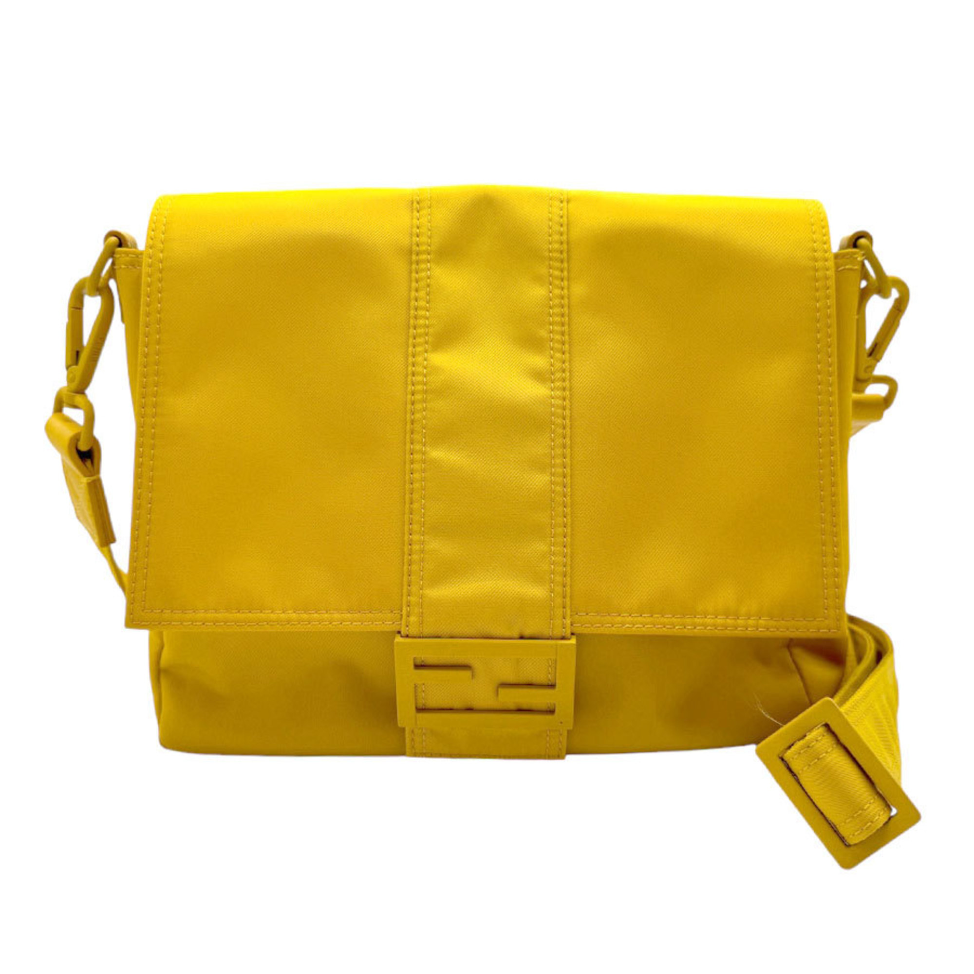 FENDI Shoulder Bag Baguette Nylon Yellow Men's Women's 7VA537 AG0P z2554