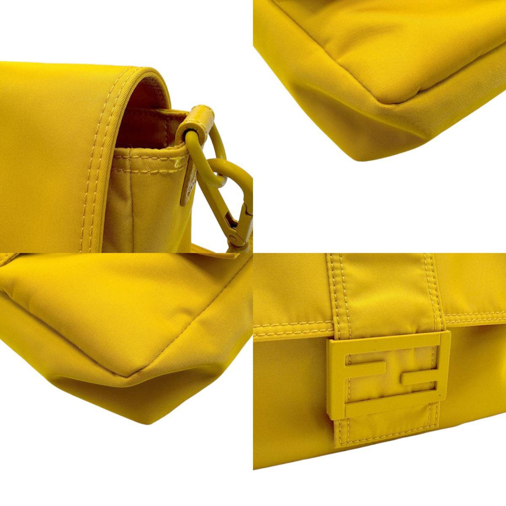 FENDI Shoulder Bag Baguette Nylon Yellow Men's Women's 7VA537 AG0P z2554