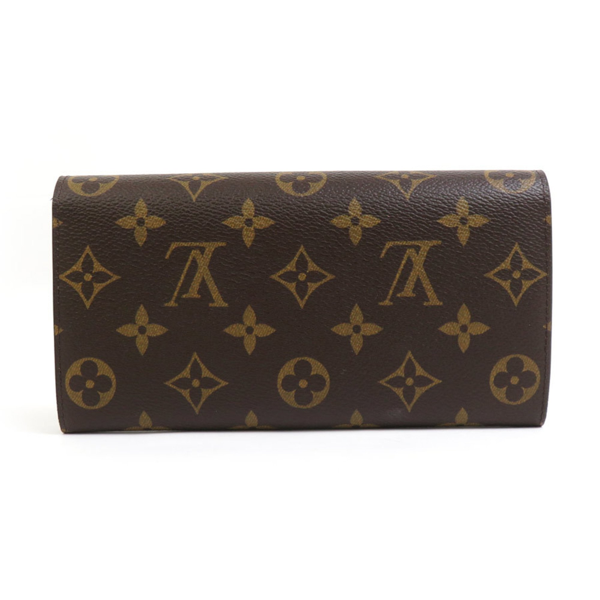 Louis Vuitton LOUIS VUITTON Long Wallet Monogram Portefeuille Sarah Canvas Brown Gold Men's Women's e59300f