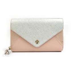 Tory Burch Shoulder Wallet Leather Silver x Pink Women's h30571a