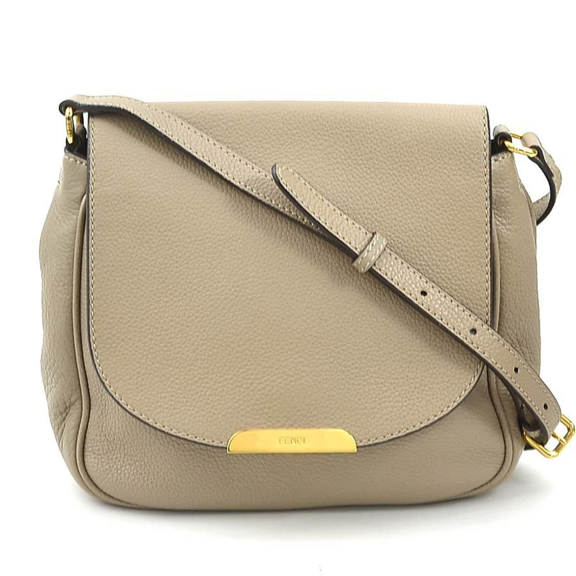 FENDI shoulder bag leather beige women's 8BT214-Q10 h30565a