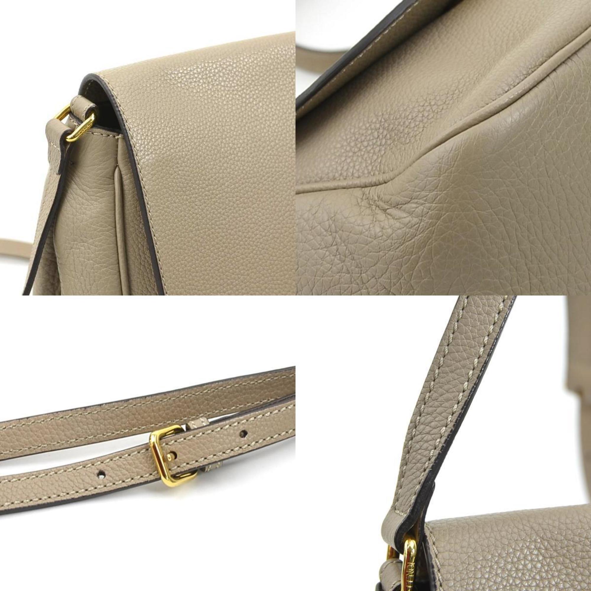 FENDI shoulder bag leather beige women's 8BT214-Q10 h30565a