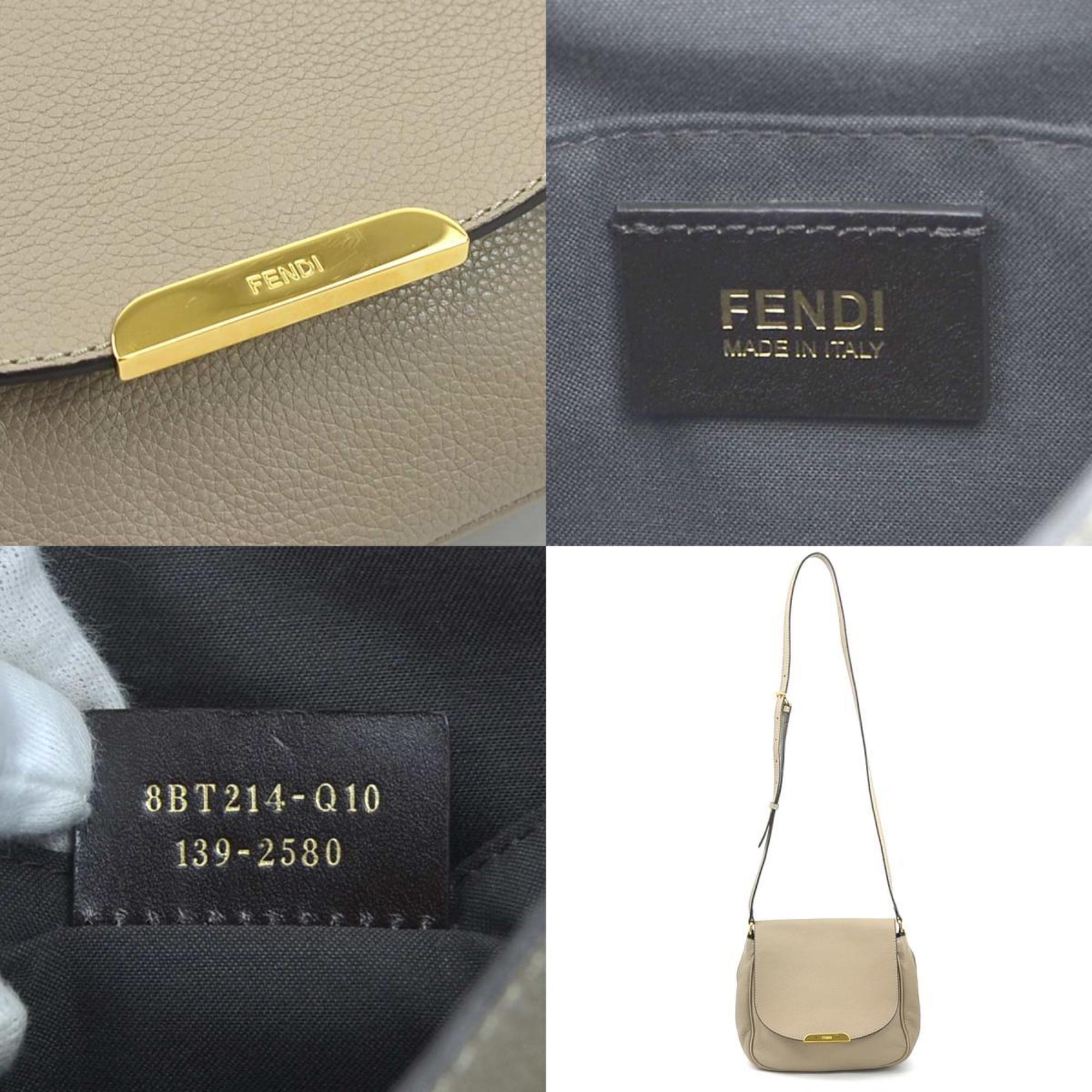 FENDI shoulder bag leather beige women's 8BT214-Q10 h30565a