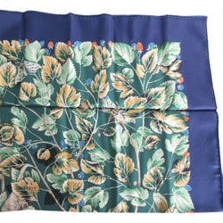 Hermes Scarf Muffler Carre 90 I ARBRE de SOIE Silk Navy Green Women's s0361a