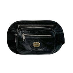 GUCCI Waist bag, belt body Interlocking G leather, black, men's and women's 575857 n0445