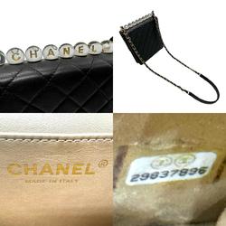 CHANEL Shoulder Bag Matelasse Leather Black Gold Women's z2571