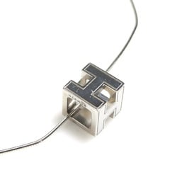 Hermes HERMES Necklace H Cube Cage d'Ash Metal Silver Women's e59309g