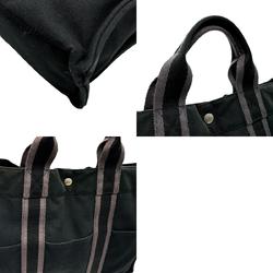 Hermes HERMES Handbag Tote Bag Foult MM Canvas Black Men's Women's n0446