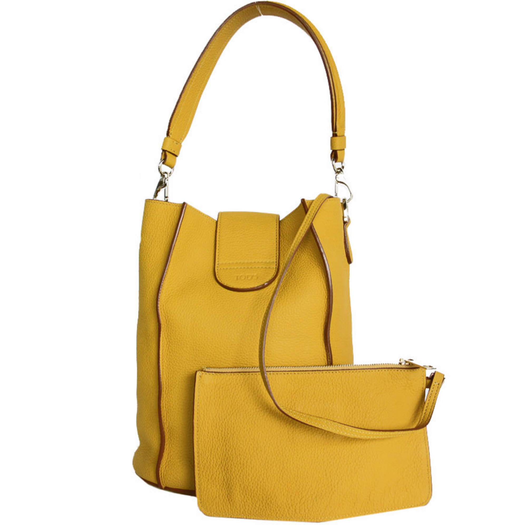 Tod's shoulder bag, handbag, leather, yellow, women's, s0352a