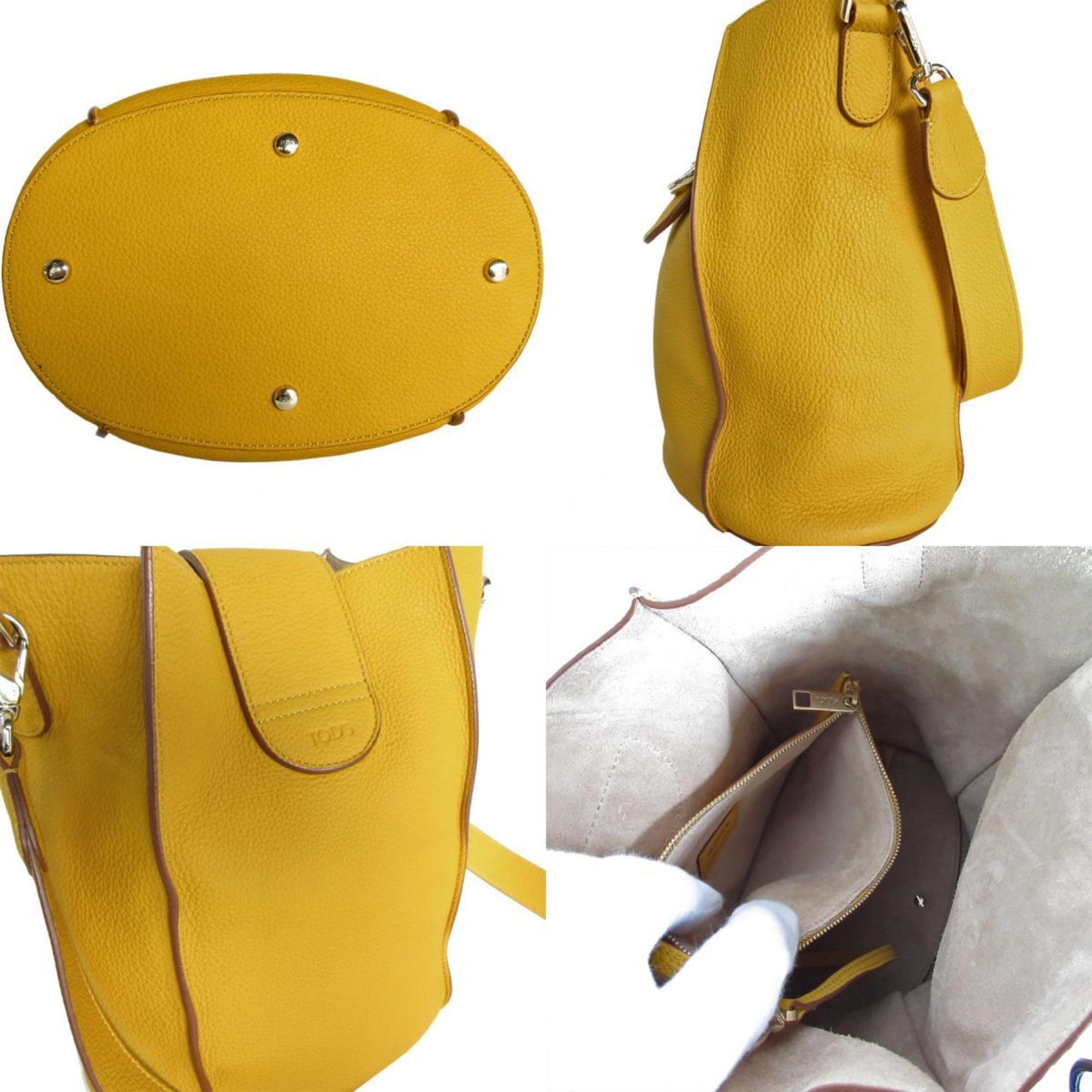 Tod's shoulder bag, handbag, leather, yellow, women's, s0352a