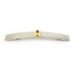 Hermes HERMES Barrette Metal Enamel Silver Gold Black Women's e59305a