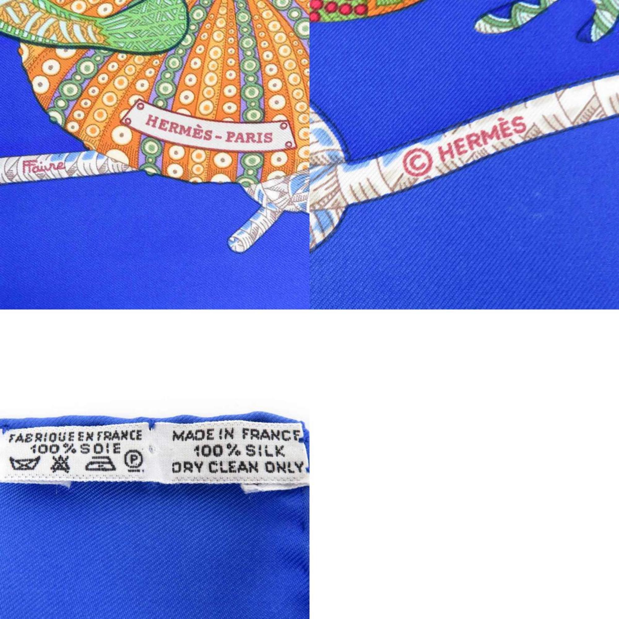 Hermes HERMES Scarf Muffler Carre 90 Silk Blue Multicolor Women's e59302a