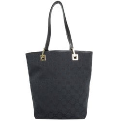 GUCCI handbag tote bag GG canvas leather black gold ladies s0348a