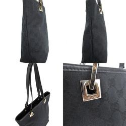 GUCCI handbag tote bag GG canvas leather black gold ladies s0348a