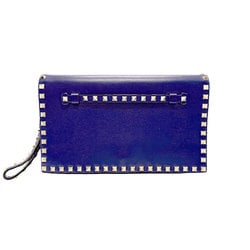 Valentino Garavani Clutch Bag Leather Blue Women's N0448