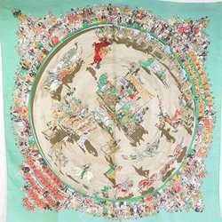 Hermes HERMES Scarf Muffler Carre 90 CIRQUE MOLIER Silk Green Multicolor Women's e59303a