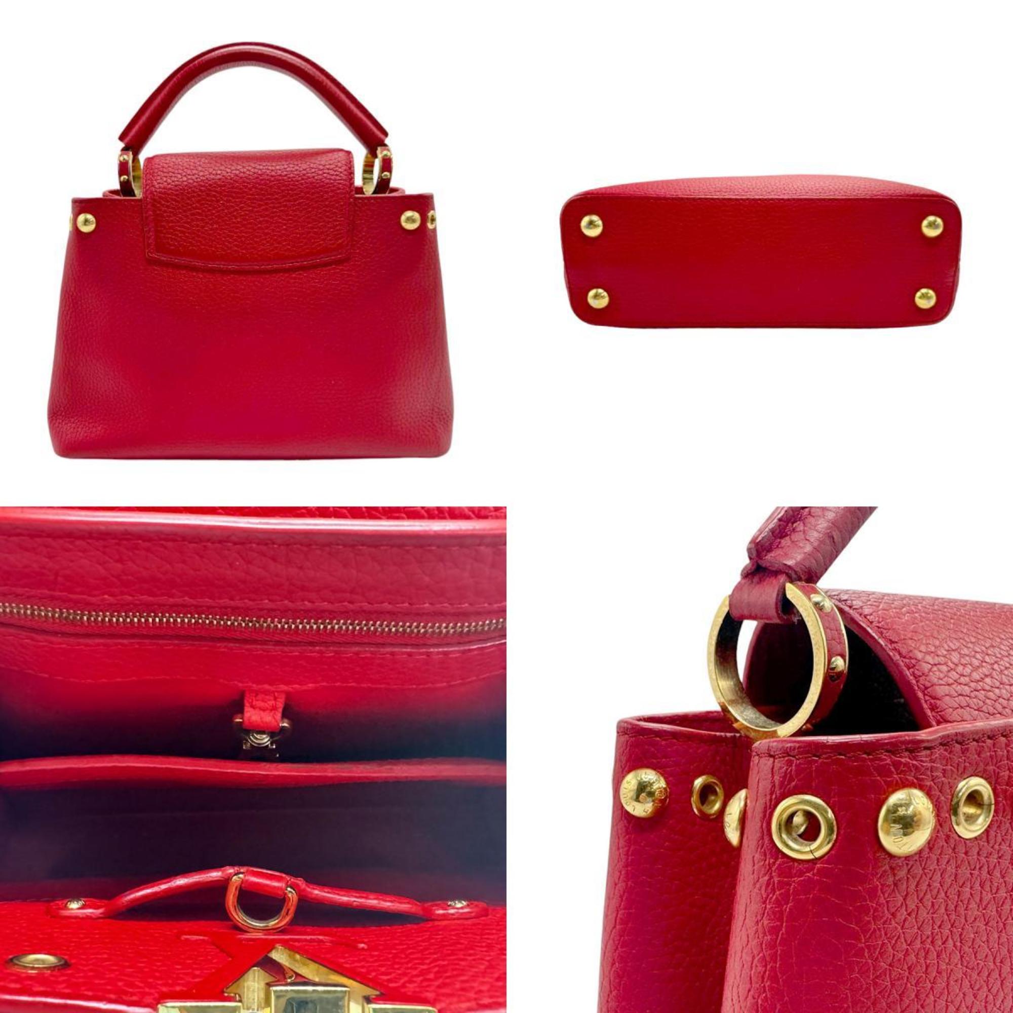 Louis Vuitton LOUIS VUITTON Handbag Capucines BB Leather Red Women's M54331 z2549