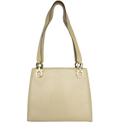 Salvatore Ferragamo shoulder bag Gancini leather beige gold women's s0351k