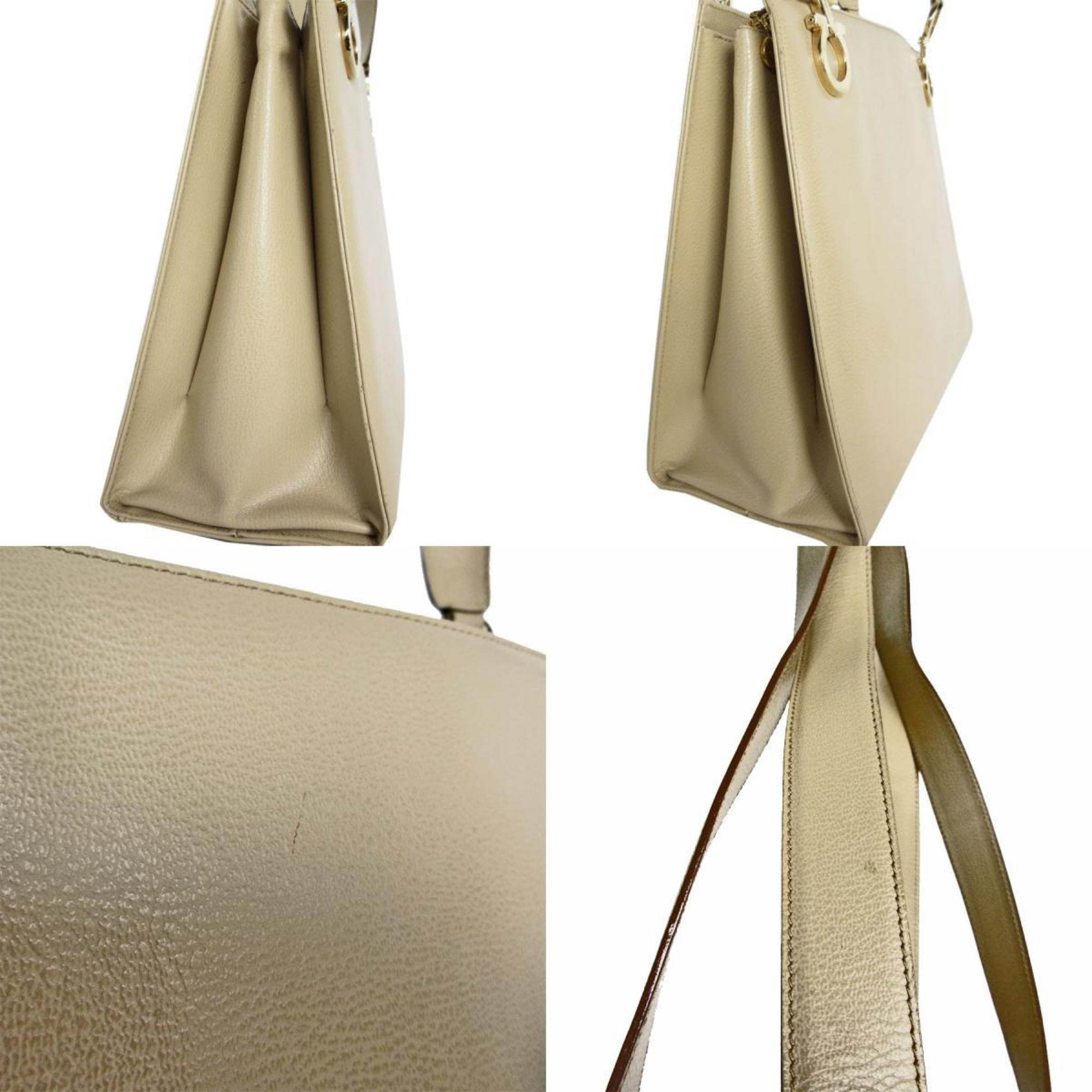 Salvatore Ferragamo shoulder bag Gancini leather beige gold women's s0351k