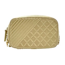 CHANEL Shoulder Bag Lambskin Gold Women's n0470