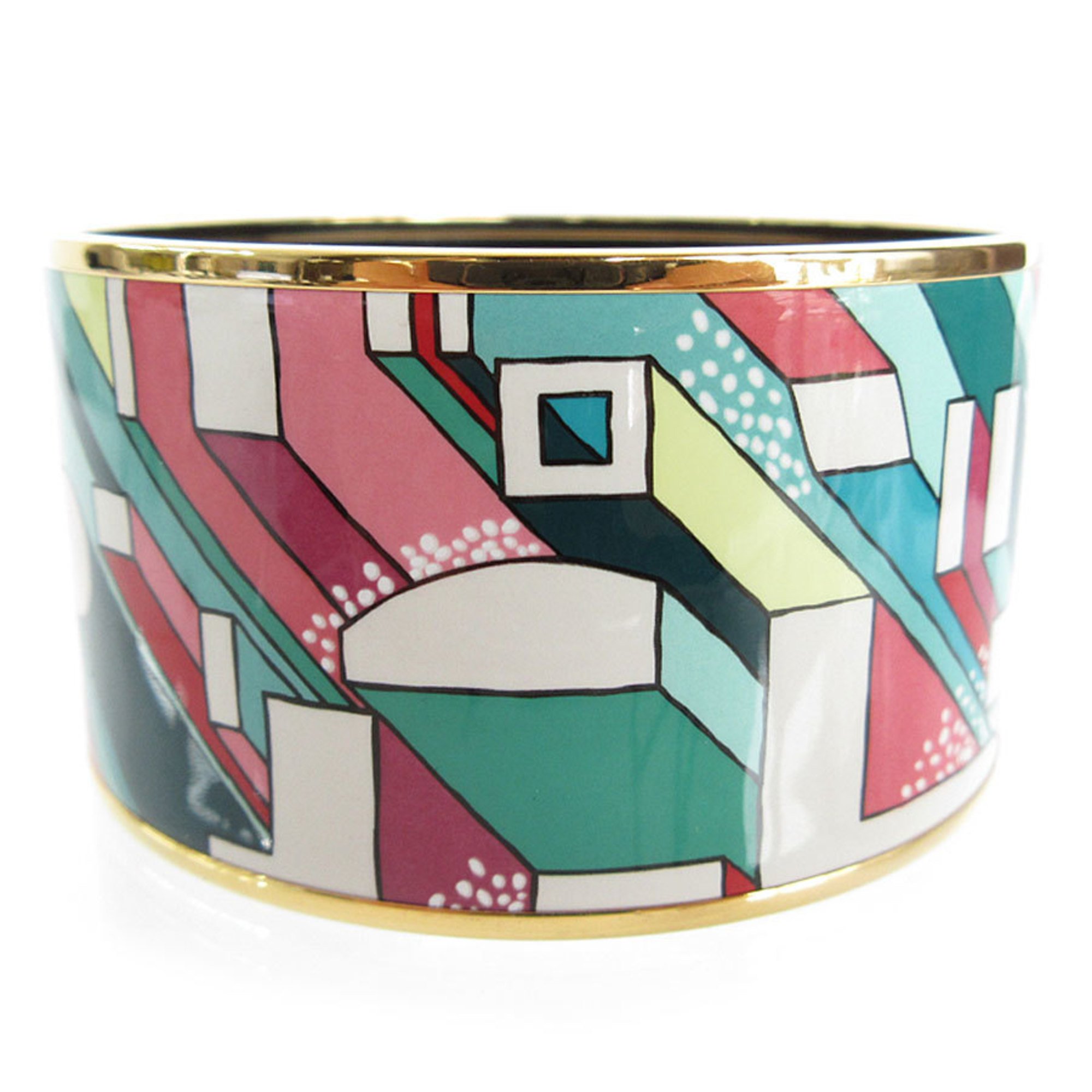 Hermes HERMES bangle bracelet enamel metal gold multicolor ladies s0364a