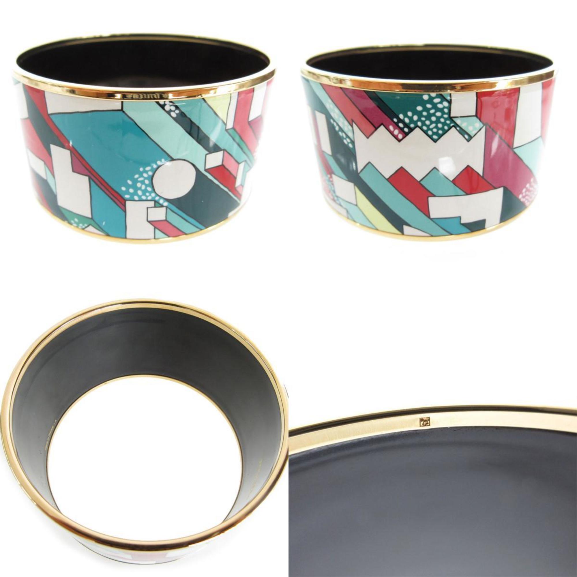 Hermes HERMES bangle bracelet enamel metal gold multicolor ladies s0364a