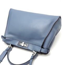 Fendi Peekaboo Medium Women's and Men's Handbag 8BN290 Leather Myrtle Blue (Blue)