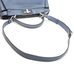 Fendi Peekaboo Medium Women's and Men's Handbag 8BN290 Leather Myrtle Blue (Blue)