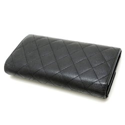 Chanel Matelasse Women's Long Wallet A50096 Caviar Skin Black